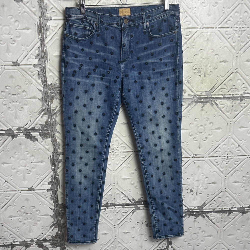 Driftwood Jackie skinny jeans with flower polka dot pattern